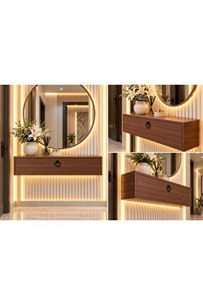 SEVEREVİM Modern Duvar Tipi Dresuar – Aşağı Açılır Kapaklı Dekoratif Dolap %100 mdf (70x27x20)