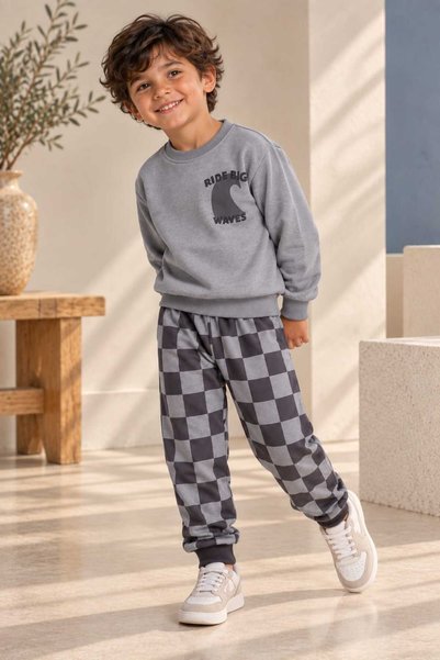 CoolCix Dama Patterned Cotton Seasonal Fabric Bottom and Top 2-Piece Set