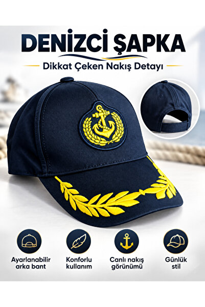FG KONNİCHİWA قبعة كابتن بحار مطرزة منقوشة