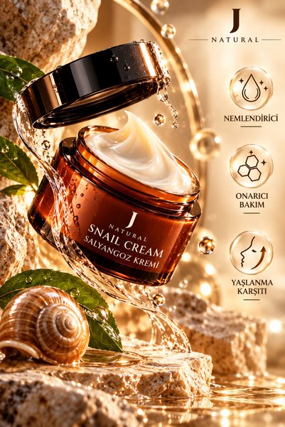 j natural Snail Cream 45 ml - Moisturizing, Repairing and Anti-Aging Facial Care Cream