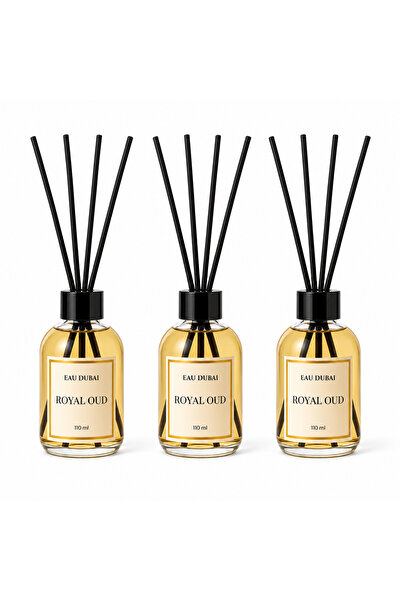 Eau Dubai Set 3x Difuzoare cu Parfum Aromatic pentru Camera, EAU DUBAI, Royal Oud, 330 ml