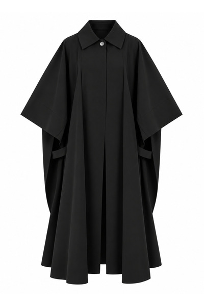 Laluvia Black Design Trench Coat - 8663