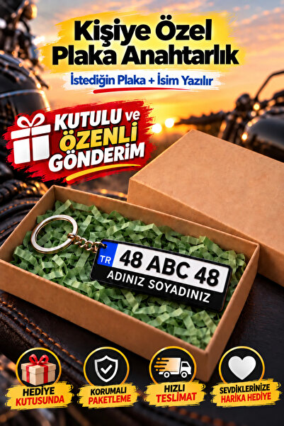 KIZILAKŞAM Kişiye Özel İsimli Plaka Anahtarlık – Araba, Motor, Motosiklet İçi...