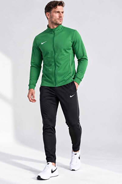 Nike Erkek Yeşil-Siyah Dri-FIT Günlük-Antrenman Eşofman Takımı - Slim Fit