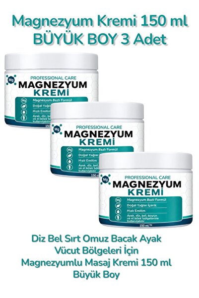 ULFİSU COSMETİCO Magnezyum Kremi 150 ml 3 ADET - MaGnePlus Magnezyum Kremi 15...