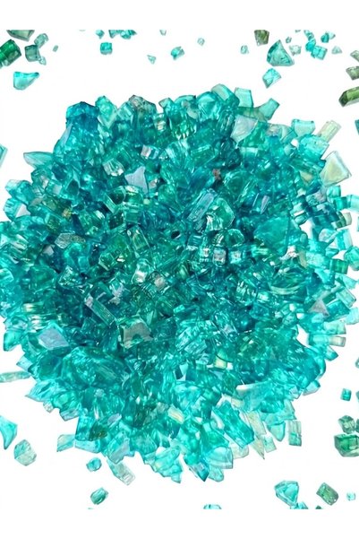 TOLU Dekoratif Kristal Cam Kırığı Turkuaz ( 100 gr) ( 3-9 mm Boyutlarında) Ep...