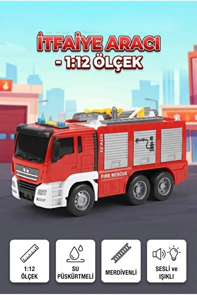Tıfıl Toys 1:12 Ölçek Sesli Işıklı ve Su Püskürtmeli Merdivenli Gerçekçi Tasa...