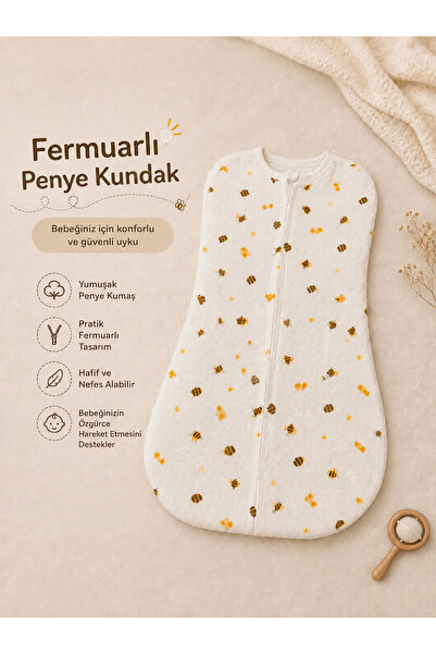 LİRONA Desenli Fermuarlı Penye Bebek Kundak Uyku Tulumu – Yumuşak, Nefes Alab...
