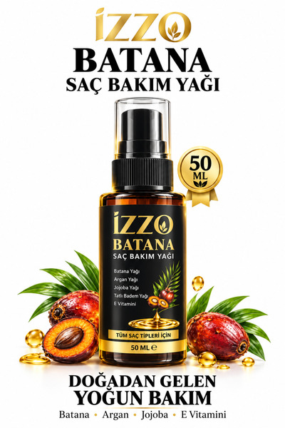 Izzo Batana Saç Bakım Yağı 50 ml | Batana, Argan, Jojoba, Tatlı Badem Yağı ve...