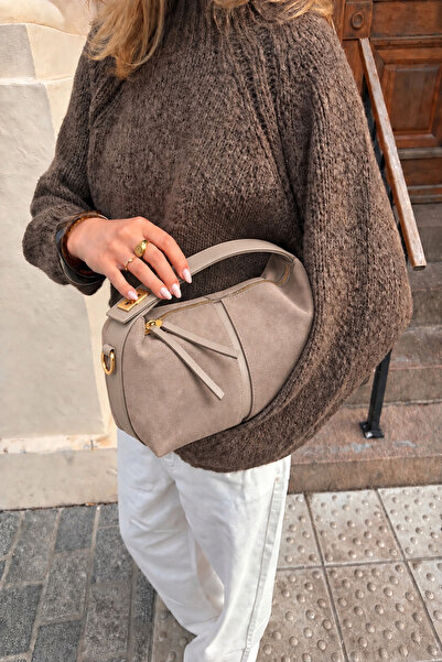 Çantacımstore Women's Archel Suede Handbag Mink