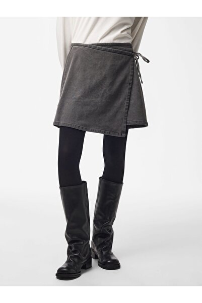 PIECES Μίνι φούστα PCFLORA MW WRAP DENIM
