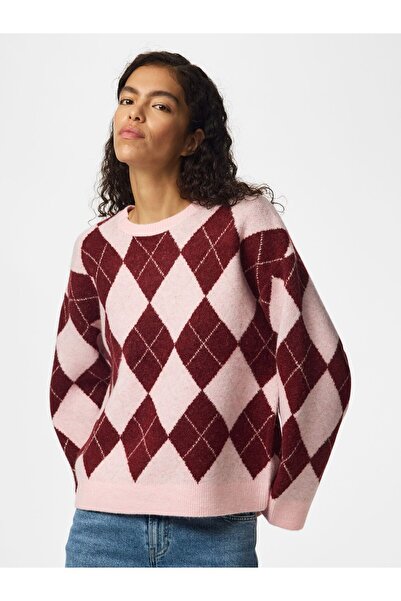 PIECES Pulover tricotat PCALVA LOOSE CHECK