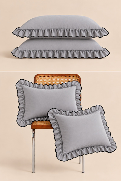 Ganita home Soly Fırfırlı Yastık Kılıfı | 2 Adet | 50 x 70 cm