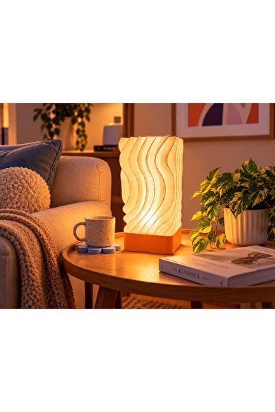 BIIB3D Luma Haki Dekoratif Masa Lambası – Ledli, 3D Baskı Tasarım - Led Dahil