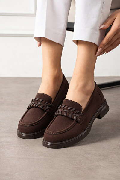 HVZ Exclusive Kahverengi Süet Kadın Günlük Rahat Ergonomik Loafer Casual Ofis...