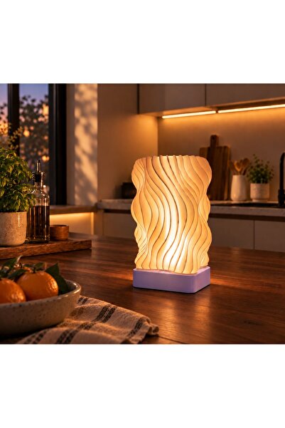 BIIB3D Aera Dekoratif Masa Lambası – RGB Ledli, 3D Baskı Tasarım - RGB Led Dahil