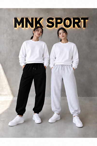 MNKSPORT Mnk Sport Brooklyn Women's Black High Waisted Jogger Sweatpants