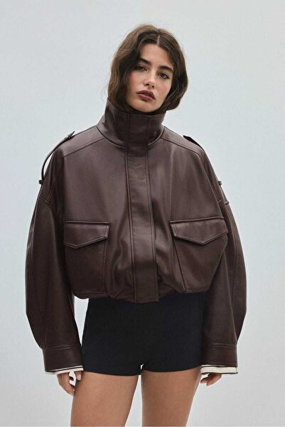 Blanco Women's New Season Viral Oversize Faux Leather Jacket