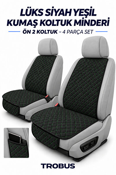 TROBUS Renault Brodway 1981-1999 Kapitone Ön İkili Koltuk Minderi 4 Parça Siy...