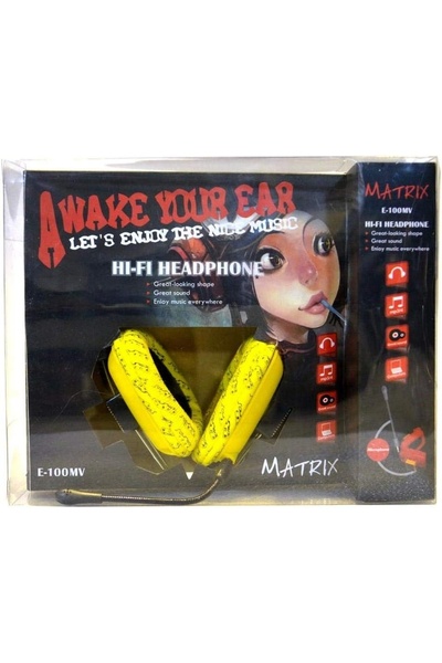 Taimi MATRIX Headset E-100MV-with Mike-Yellow
