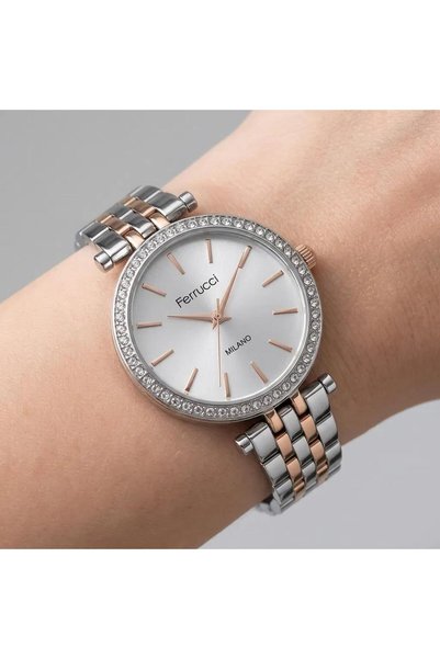 Ferrucci FER.03419M.05 ساعة يد نسائية بسوار فولاذي
