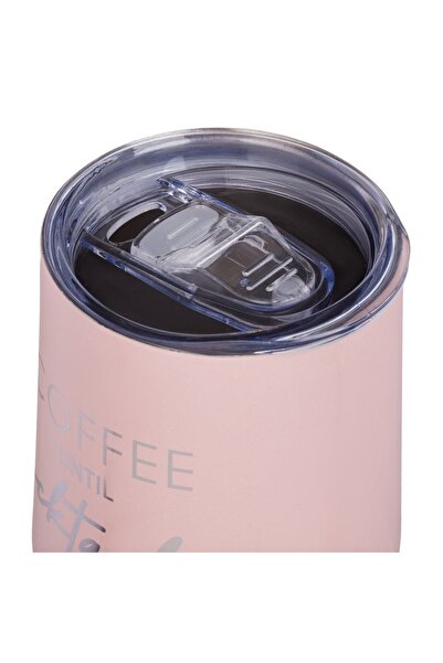 OEM Pahar Termos Metalic Roz "Coffee" cu Capac Transparent 350ml