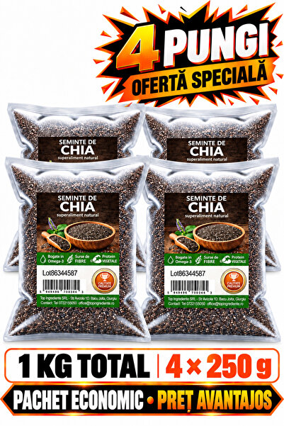 Top Ingrediente Pachet 4x250g Seminte Chia