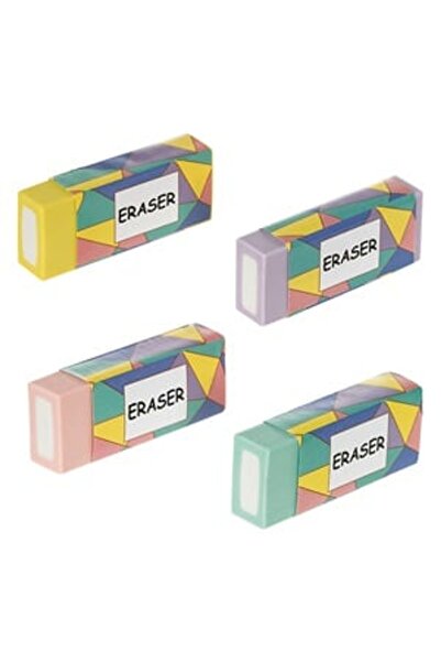 DD SHOP Radiere de Diferite Culori Pastel - 4buc - Simple, Produse Scoala