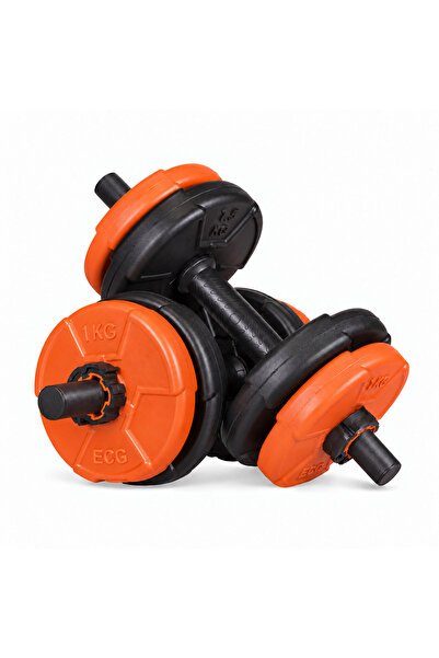 ECG 11 Kg Dambıl Seti Turuncu Siyah 6 In 1 Fitness Set