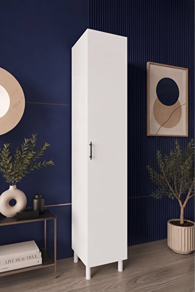 Septemius Mimoza 5 Raflı Çok AmaçlıKiler Dolabı Banyo Dolabı Beyaz Raflı