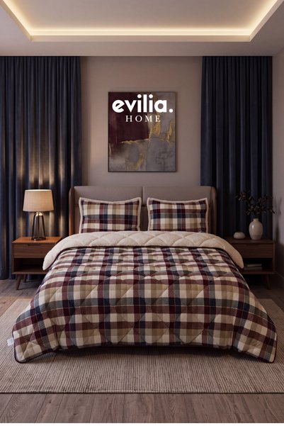 Merinos Comforter Çift Kişilik Yorgan Seti İndigo