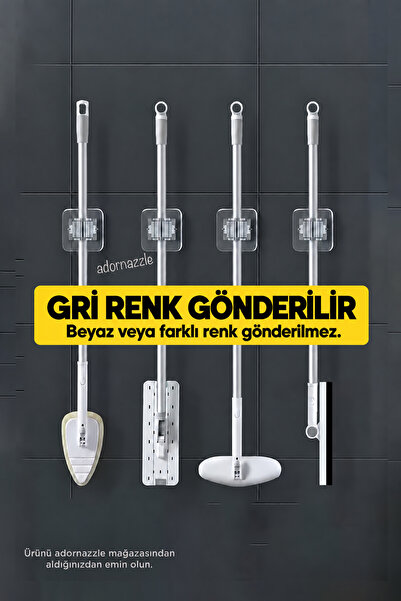 adornazzle 1 Adet Yapışkanlı Pratik Mop Tutucu, Temizlik Fırçası Tutucu, Şems...