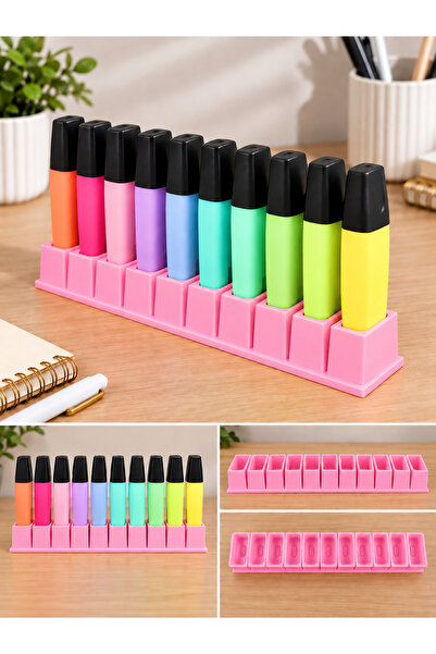 Generic Brand 10-Compartment Highlighter Pen Holder – Desktop Pen Organizer a...