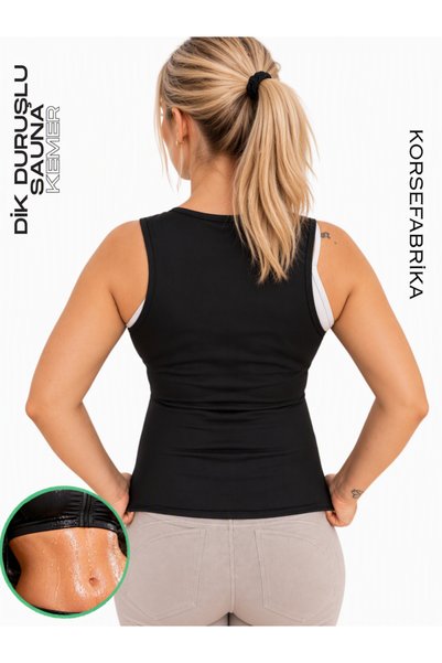 korsefabrika trend mood store Corset with Slimming Effect, Straps for Upright Posture, Zipper and Velcro, Belt Pieces, Melts the Waist and Belly Belt