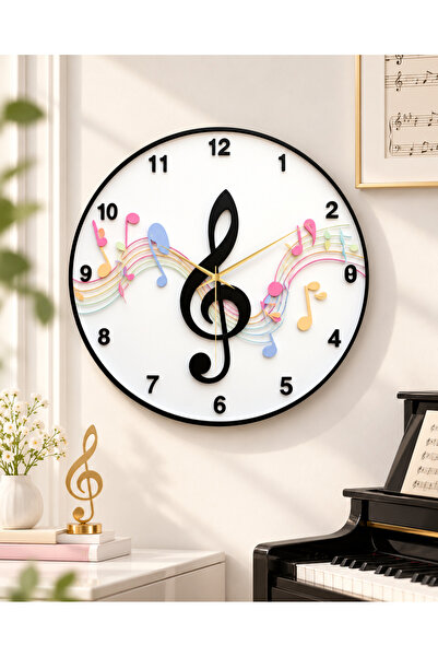 AA Shop Müzik Nota Renkli Baskı Desenli Sayılı Yılbaşı Hediyelik Ahşap Sessiz...