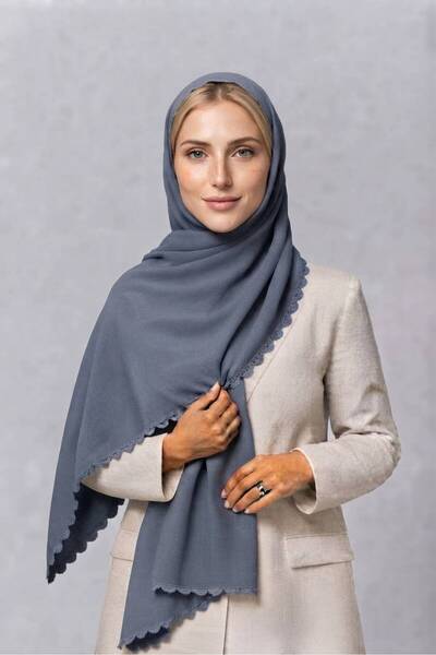 Veil Designer Turkish Scarf with Hand Embroidery on Three Sides Using Japanes...