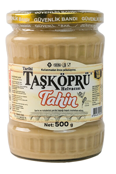TARİHİ TAŞ KÖPRÜ HELVACISI Taş Değirmen Tahin 500 g Cam Kavanoz – %100 Yerli Susam, Katkısız