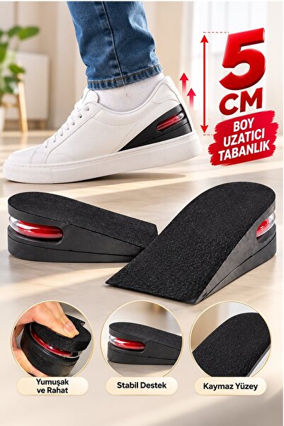 İndirimKap 5 cm Boy Uzatıcı Tabanlık Hava Yastıklı Ayakkabı Içi Topuk Yükselt...