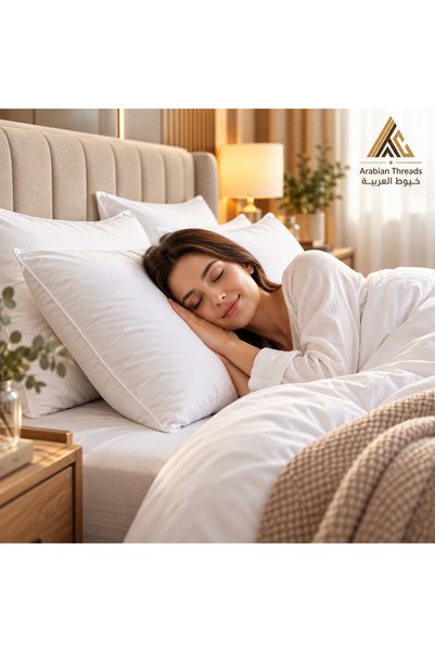 Arabian Threads Pemium Hotel Comfort Pillow – Microfiber Outer Fabric & Filling – 800g