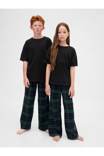 GAP Erkek Çocuk Koyu Yeşil Recycled Flannel Pijama Altı