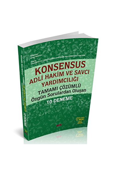 Savaş Yayınevi KONSENSUS Hakim ve Savcı Yardımcılığı 10 Deneme Savaş Yayınlar...