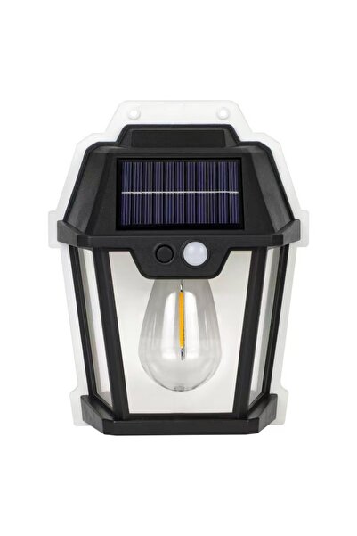 Dekoratif Fener Görünümlü Solar Sensörlü tek ledli Duvar Lambası Bahçe Balkon Aydınlatma