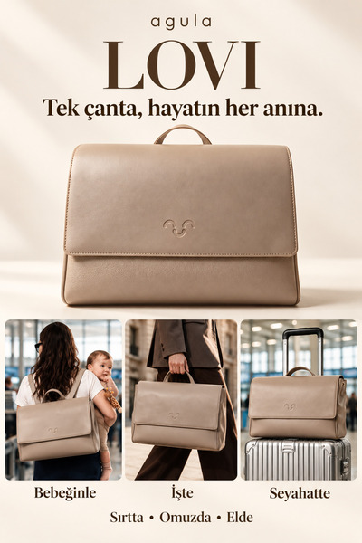 Agula Lovi Çok Amaçlı İş Seyahat ve Anne Bebek Sırt Çantası