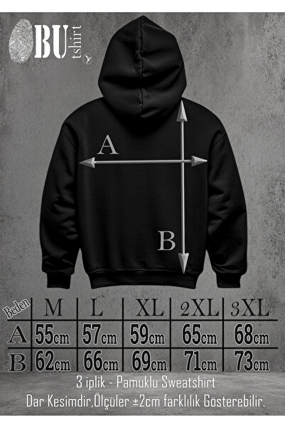 BUTSHIRT ‘Aborted - Bathos‘ Baskılı Unisex Kapüşonlu DAR Kesim Sweatshirt