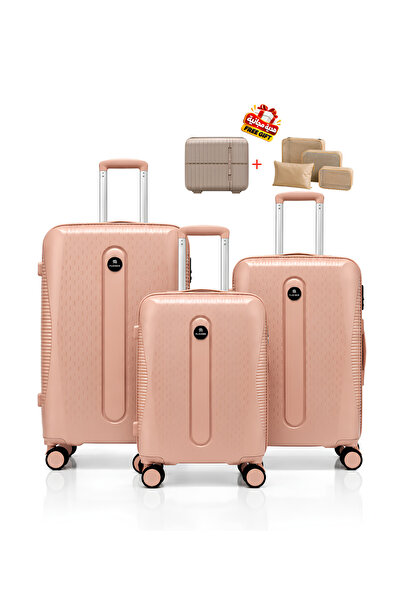 Flieger Luggage مجموعة حقائب سفر FLIEGER من مادة سيليكون ضد الكسر متينة، 3 قط...