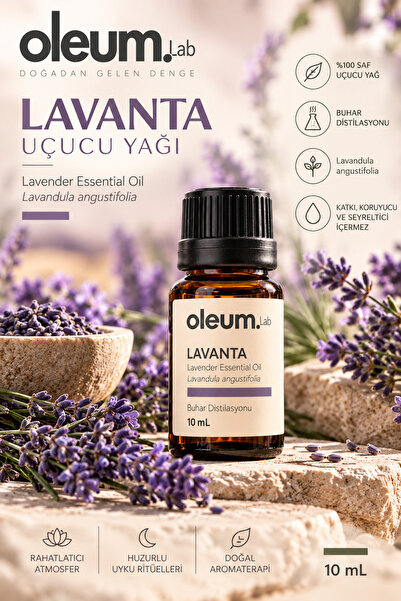 Lavanta Uçucu Yağı 10 ML %100 Pure & Terapötik Etkili (Uyku, Rahatlama, Stres)