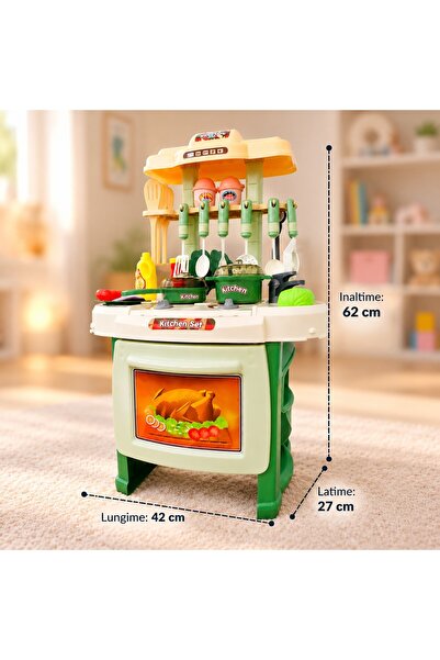Salamandra Set Bucatarie Multifunctionala, Verde/Alb, cu lumini si sunete, 29...