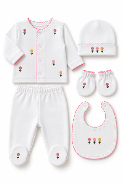 Melekpare Baby Girl Hospital Discharge Newborn Luxury Rose Embroidered 100% C...