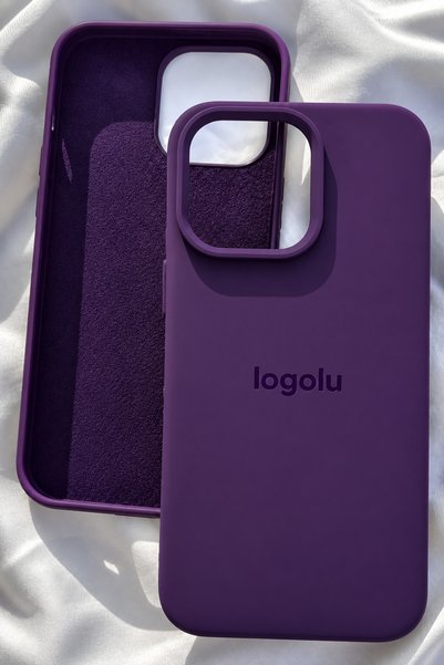 Revasser iPhone 14 Pro için Kılıf Lansman Logolu İçi Yumuşak Kadife 14 Pro kı...