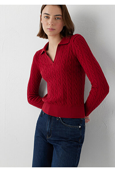 Mavi Kırmızı Polo Yaka Triko Slim Fit / Dar Kesim 1710912-90746